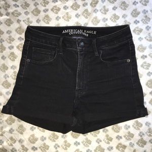 Black denim American Eagle Super High Rise Shorts